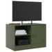 Meubles TV 2 pcs vert olive 67x39x44 cm acier - Photo n°3