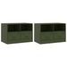 Meubles TV 2 pcs vert olive 67x39x44 cm acier - Photo n°2