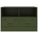 Meubles TV 2 pcs vert olive 67x39x44 cm acier - Photo n°5