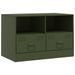 Meubles TV 2 pcs vert olive 67x39x44 cm acier - Photo n°7