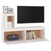 Meubles TV 3 pcs Blanc Bois massif de pin - Photo n°4