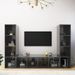 Meubles TV 3 pcs Gris brillant 142,5x35x36,5 cm - Photo n°1