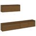 Meubles TV 3 pcs Marron miel Bois massif de pin - Photo n°2