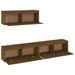 Meubles TV 3 pcs Marron miel Bois massif de pin - Photo n°4