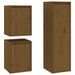 Meubles TV 3 pcs Marron miel Bois massif de pin - Photo n°2