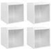 Meubles TV 4 pcs Blanc brillant 37x35x37 cm - Photo n°1