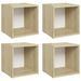 Meubles TV 4 pcs Blanc et chêne sonoma 37x35x37 cm - Photo n°1