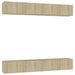 Meubles TV 4 pcs Chêne sonoma 100x30x30 cm Bois d'ingénierie - Photo n°2