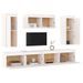 Meubles TV 5 pcs Blanc Bois massif de pin - Photo n°4