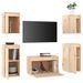 Meubles TV 5 pcs Bois massif de pin - Photo n°4