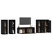 Meubles TV 5 pcs Noir Bois massif de pin - Photo n°4