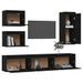 Meubles TV 6 pcs Noir Bois massif de pin 2 - Photo n°4