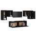 Meubles TV 6 pcs Noir Bois massif de pin - Photo n°4