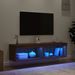 Meubles TV avec lumières LED 2 pcs chêne marron 60x30x30 cm - Photo n°4