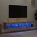 Meubles TV avec lumières LED 2 pcs chêne sonoma 80x30x30 cm - Photo n°4