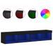 Meubles TV avec lumières LED 2 pcs noir 80x30x30 cm - Photo n°1