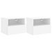 Meubles TV muraux 2 pcs blanc 40x30x30 cm bois d'ingénierie - Photo n°1