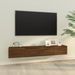 Meubles TV muraux 2pcs chêne marron 100x30x30cm bois ingénierie - Photo n°1