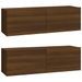 Meubles TV muraux 2pcs chêne marron 100x30x30cm bois ingénierie - Photo n°2