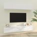 Meubles TV muraux 4 pcs Blanc brillant 100x30x30 cm - Photo n°1
