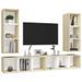 Meubles TV muraux 4 pcs Blanc et chêne sonoma 2 - Photo n°3