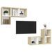 Meubles TV muraux 4 pcs Blanc et chêne sonoma 4 - Photo n°3