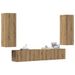 Meubles TV muraux 4 pcs chêne artisanal bois d'ingénierie - Photo n°1