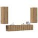 Meubles TV muraux 4 pcs chêne artisanal bois d'ingénierie - Photo n°1