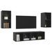 Meubles TV muraux 4 pcs Noir brillant 2 - Photo n°3