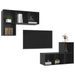 Meubles TV muraux 4 pcs Noir brillant 3 - Photo n°3