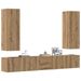 Meubles TV muraux 5 pcs chêne artisanal bois d'ingénierie - Photo n°1