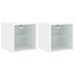 Meubles TV muraux avec lumières LED 2 pcs blanc 30x28,5x30 cm - Photo n°1