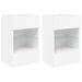 Meubles TV muraux avec lumières LED 2 pcs blanc 40x30x60,5 cm - Photo n°1