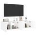 Meubles TV muraux avec lumières LED 2 pcs blanc 60x35x31 cm - Photo n°6