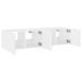 Meubles TV muraux avec lumières LED 2 pcs blanc 60x35x31 cm - Photo n°8