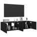 Meubles TV muraux avec lumières LED 2 pcs noir 60x35x31 cm - Photo n°6