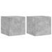 Meubles TV muraux et lumières LED 2pcs gris béton 30,5x35x30 cm - Photo n°1