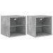 Meubles TV muraux et lumières LED 2pcs gris béton 30x28,5x30 cm - Photo n°1