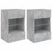 Meubles TV muraux et lumières LED 2pcs gris béton 40x30x60,5 cm - Photo n°1