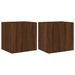 Meubles TV muraux lumières LED 2 pcs chêne marron 40,5x35x40 cm - Photo n°1