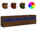 Meubles TV muraux lumières LED 2 pcs chêne marron 80x30x40 cm - Photo n°1