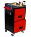 Mini servante sur roulettes 2 tiroirs métal noir et rouge Folia H 72 - Photo n°2