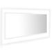 Miroir à LED de bain Blanc brillant 100x8,5x37 cm - Photo n°1