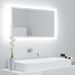 Miroir à LED de bain Blanc brillant 80x8,5x37 cm - Photo n°2
