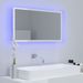 Miroir à LED de bain Blanc brillant 80x8,5x37 cm - Photo n°4