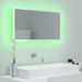 Miroir à LED de bain Blanc brillant 80x8,5x37 cm - Photo n°5