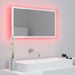 Miroir à LED de bain Blanc brillant 80x8,5x37 cm - Photo n°6