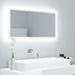 Miroir à LED de bain Blanc brillant 90x8,5x37 cm - Photo n°2