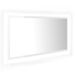 Miroir à LED de bain Blanc brillant 90x8,5x37 cm - Photo n°1