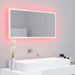 Miroir à LED de bain Blanc brillant 90x8,5x37 cm - Photo n°3
